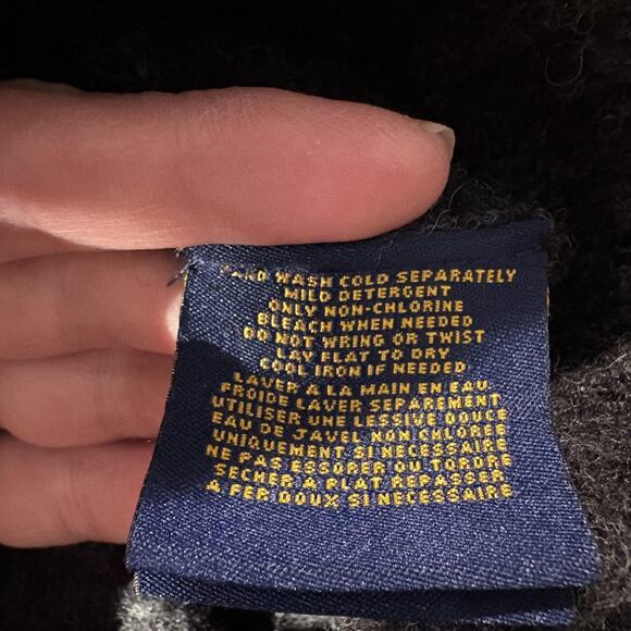 Ralph Lauren Rugby Wool Sweater Dress Small Charcoal Gray Funnel Neck Bodycon - Picture 13 of 15